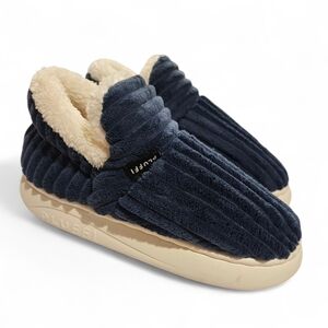 Lush Navy and Cream Kids Slippers